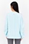 Women Round Neck Graphic Sweatshirt, Turquoise - 3