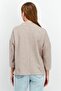 Women Comfort Fit Crew Neck Heather Sweatshirt, Brown - 2