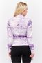 Women Mock Neck Long Sleeves Swirl Print Top, Purple - 4