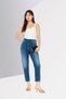 Women Boyfriend Fit Wash Jeans, Blue - 2