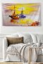Wall Cloth Sailboats in the Sea Oil Painting Look Canvas Wall Tapestry-3997