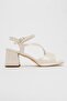 Women's cross strap heeled sandal pearl skin - 2
