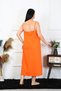 Fashion Line Women Plus Size Rope Strap Cotton Orange Long Nightgown 12100 - 2
