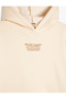 Hooded Sweatshirt with Slogan Embroidery Detail, Long Sleeves, Embossed - 3