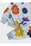 Girl's Cotton Gray Floral Patterned Long Sleeve Seasonal Pajamas Set - 4