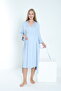 Baby Blue Maternity and Maternity Nightgown Set with Dressing Gown
