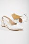 Open Back Women's Heeled Shoes 41-42 White Skin - 3