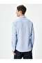 Half Italian Collar Shirt Slim Fit Long Sleeve Buttoned - 4