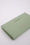 Women's Zippered Faux Leather Wallet D6853Axns - 3