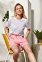 شورت نسائي سادة برباط، وردي فاتح