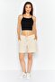 Women Solid Basic Shorts, Peach - 2