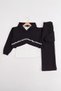 Miniğimin Cicileri Yazı Printed Crop Sweatshirt and Wide Leg Girls' Tracksuit Set - Black - 3