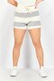 Women Rugby Stripe Shorts, Beige