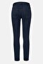 Women Skinny Fit Textured Straight Leg Pants, Navy - 3