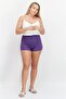Women Eyelet Pull On Shorts, Dark Purple - 3