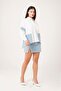 Premium Denim and Sequin Detailed White Shirt - 4
