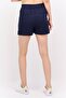 Women Solid Basic Shorts, Navy - 3