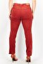 Women Slim Fit Corduroy Pants, Red - 2
