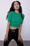 Crew Neck Tight Green Sweater Women's Benetton Green Half Sleeve Bicycle