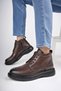 Bernard Guaranteed Genuine Leather Lace-Up Zippered Non-Slip Sole Casual Men's Boots - 8
