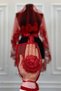 Red Bridal Veil Set, Guipure and Pearl Decorated Henna Night Veil Alı Cover 6 Pieces - 7