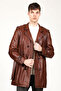 Deri̇club Getafe Men's K Double-Breasted Collar Genuine Leather Trench Coat Kanyak - 2