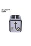 Gem Titan 1.7 Liter Shiny Silver Black Two Slice Toaster 7950070 - 2