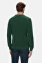Emory Green Crew Neck Embroidered Standard Fit Men's Sweater - 4