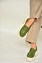 T 294882202   Green Suede Loafer Women's Shoes - 5