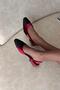 Simmons Women's Heeled Velvet Sandals Claret Red - 2