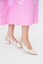 Hanna Women's Heeled Leather Shoes Beige - 3
