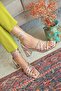 Venice Women's Heeled Blunt Toe Patent Leather Sandals Silver - 2
