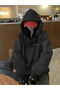 Printed Hooded Zippered Oversize Seasonal Sweatshirt - 2