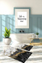 Digital Printed Washable Non-Slip Base Marble Model Bathroom Mat Toilet Set - 7