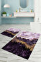 Digital Printed Washable Non-Slip Base Marble Model Bathroom Mat Toilet Set - 2
