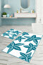 Digital Printed Washable Non-Slip Base Starfish Bath Mat Toilet Set - 7