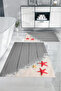 Digital Printed Washable Modern Starfish Bath Mat Toilet Set - 5