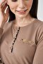 24512 Brown Leopard Patterned Long Sleeve Women's Pajamas Set - 7