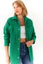 Women's Green Gabardine Shirt with Large Pocket Detail 60251833 - 6