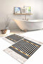 Digital Printed Washable Non-Slip Base Simple Modern Bathroom Mat Toilet Set - 5