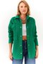 Women's Green Gabardine Shirt with Large Pocket Detail 60251833 - 5
