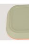 Set of 2 Square Baby Food Plates - Sage Green & Peach - 5