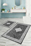 Digital Printed Washable Framed Classic Model Bath Mat Toilet Set - 2