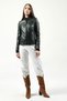 Yb2107 Real Leather Women's Coat Green - 4