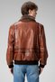 Falcom Savaki Collar Fur Real Leather Men's Coat Whisky - 3