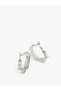 Geometric Steel Hoop Earrings - 3