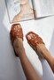 Huxx Women's Single Strap Casual Leather Slippers Tan