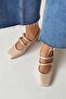 Harry Women's Heeled Leather Shoes Beige - 3