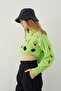 Kiwi Oversize Hole Knitwear Crop Sweater - 3