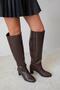 Moscow Women's Heeled Leather Boots Brown - 5